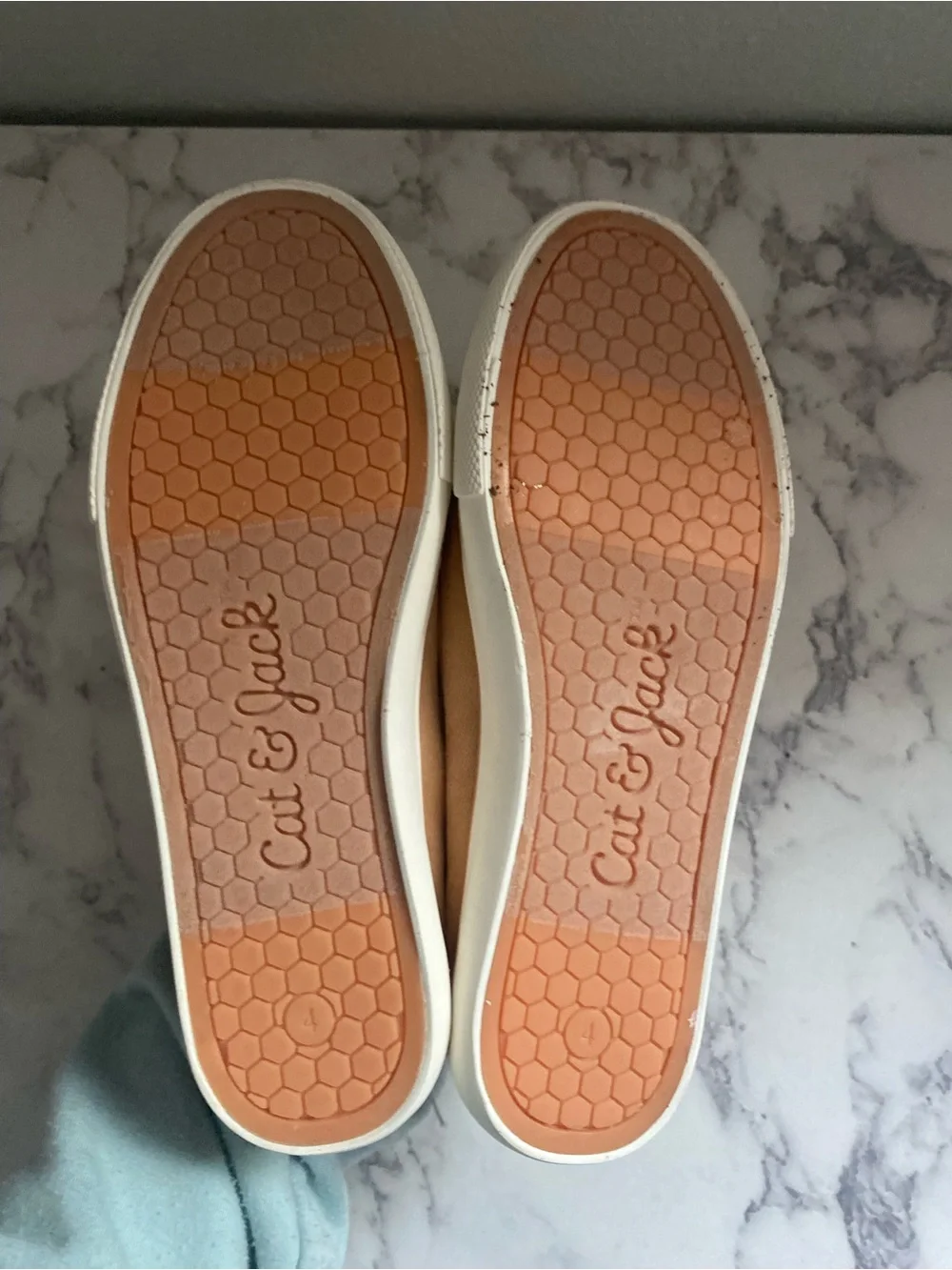 Cat & Jack Men's Tan Suede Boat Shoes with Cream Laces
